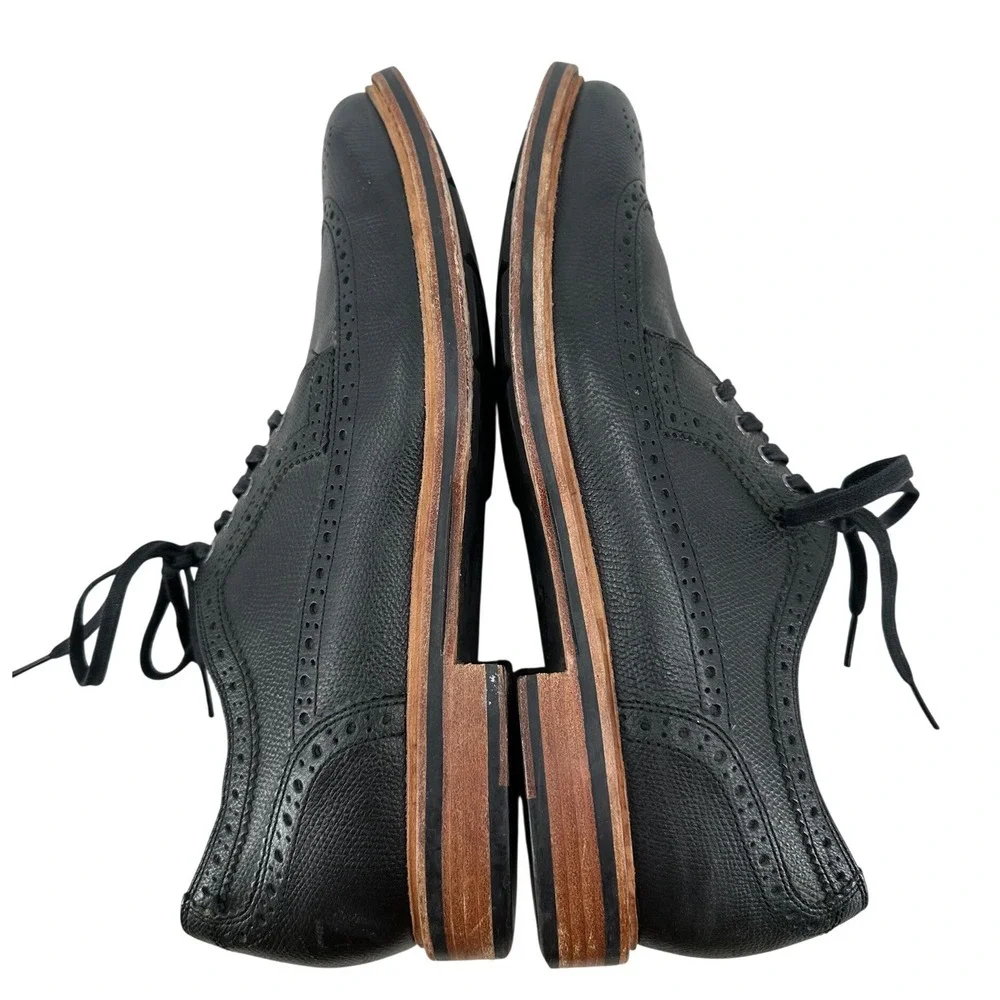 Cole Haan Williams Wingtip Oxford Black Pebbled Leather Shoes C11692 Men's‎ 11